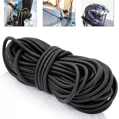 1/4  Bungee Cord Marine Grade Heavy Duty Shock Rope Tie Down Stretch Band Black • $8.99