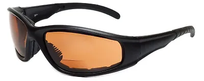 Padded Bifocal Sunglasses For Women&Men Motorcycle Wrap-Around Black/Copper+3.00 • $12.95