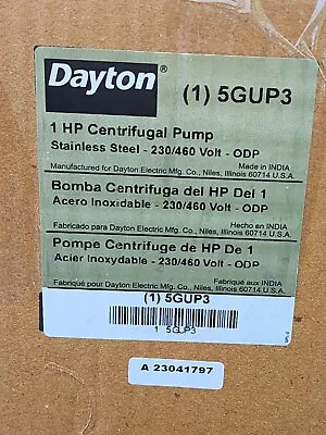 Dayton 5Gup3 Self Priming Centrifugal Pump 1 Hp 208 To 230/460V Ac 3 Phase • $599.99
