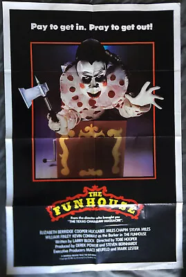 The Funhouse 1981 Original U.s. One Sheet Poster Tobe Hooper • $271.53