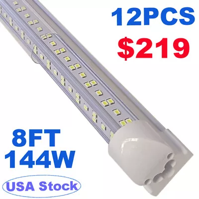 12 Pack 8 Foot LED Shop Light Fixture 8FT T8 LED Tube Light 8' 144W Garage Light • $219.98