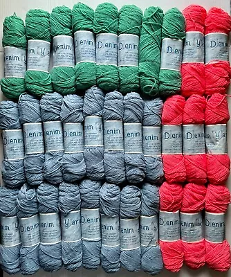 LOTS 33 VTG Super Yarn Mart RARE  DENIM /SPUN DYED  4oz. ACRYLAN POLYESTER BLEND • $9.99