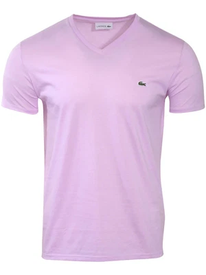 $59.95 • Buy Lacoste Men's V-Neck T-Shirt Short Sleeve Pima Jersey Pink