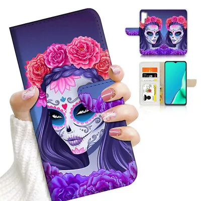 ( For Huawei P30 Pro ) Wallet Flip Case Cover PB23937 Sugar Skull • $12.99