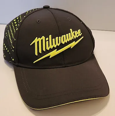 Milwaukee Tool Hat Baseball Cap Charcoal Gray Neon Yellow Adjustable Strapback • $14.99