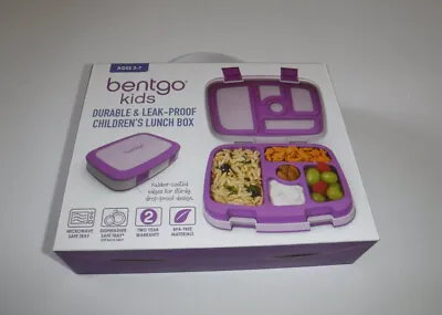 Bentgo Kids Bento Lunch Box Purple Leak Proof 5 Compartments Microwave Safe Tray • $25.99