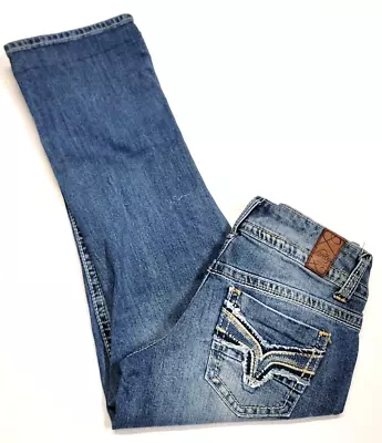 Premium Vanity Collection Thrashed Distressed Whiskered Denim Capris Women's 28 • $15