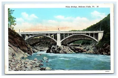 Postcard Vilas Bridge Bellows Falls VT G16 #1 • $9.89