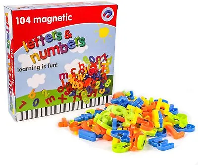 104 Pcs Magnetic Letters Alphabet & Numbers Fridge Magnets Toys Kids Learning • £9.25