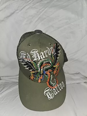 Ed Hardy Dragon Trucker Hat Snap Back Embroidered Rhinestones Don Tattoo NEW • $15