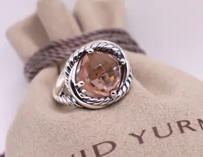 David Yurman 925 Sterling Silver 11mm Infinity Ring Morganite • $225