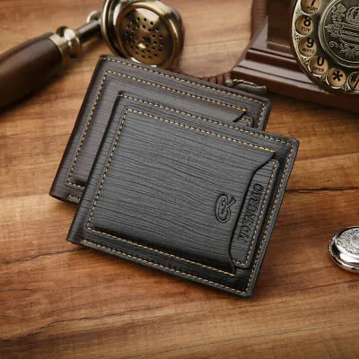 Bifold Wallets For Men RFID Blocking With ID Window Card Holder Leather Wallet • $8.99