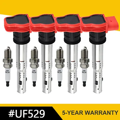 4x Ignition Coils + 4x Spark Plugs For 2009-2016 VW Volkswagen Tiguan CC 2.0L L4 • $45.99