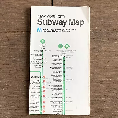 Vintage 1979 Revised 1985 New York City NYC Subway Map MTA Transit Authority • $25