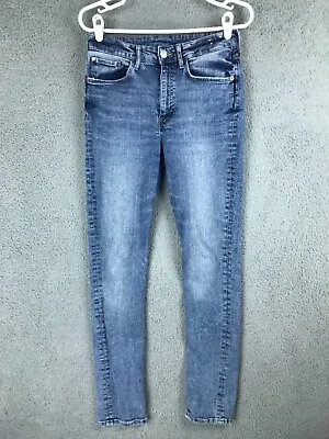 HM & Denim Mid Rise Skinny Stretch Blue Jeans Adjustable Waist Size 20 29X29 • $7.20