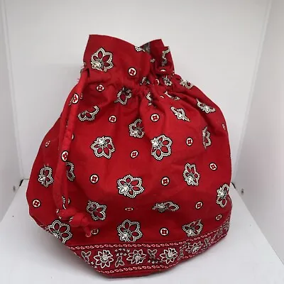 Vera Bradley Bag  Red Floral Ditty Pouch String Cosmetic Travel Dust Bag • $18.99