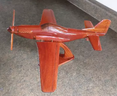 P51 Mustang Mahogany Wood Desktop Airplane Model 17  X 18  • $0.99