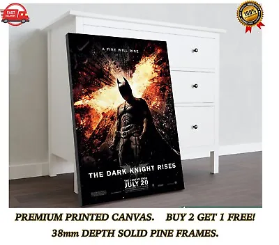 Batman The Dark Knight Rises Movie Large CANVAS Art Print Gift A0 A1 A2 A3 A4 • £63