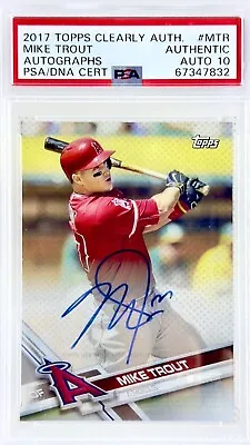 MIKE TROUT 2017 Topps Clearly Authentic PSA 10 AUTO Bowman Angels Chrome Rep MVP • $545