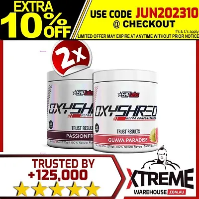 $113 • Buy 2x Oxyshred By Ehplabs 60 Srv Thermogenic Fat Burning Weight Loss Twin Pack Zero