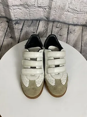 $495 Isabel Marant Beth Low Top Leather Sneakers Sz 37 Us  7 *must See* • $139.99