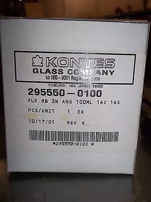 Kontes Glass 295550-0100 Flask Round Bottom 3 Neck Angled 100ml 14c 14s  (mm4) • $30