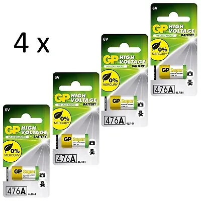 4 X GP 476A SUPER Alkaline Batteries 4LR44 A544 PX28A AG13 28A L1325 K28 4G13 • £6.39