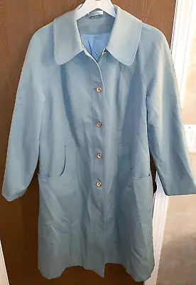 Forecaster International Boston Trench Coat Seafoam Green/Blue VTG Women's 13/14 • $17.99