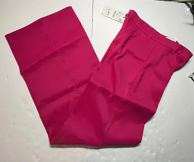 Zara Pink Fuchsia Pleated Wide Leg Trouser Pants Size M • $30.60