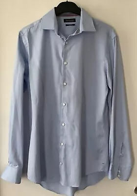 M&s Autograph Collar 15  Tailored Fit Shirt. Chest 42”.blue Excellent Condition. • £8