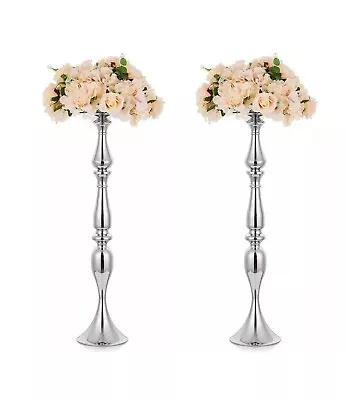 Silver Vases For Wedding Centrepieces -10  Pcs 80cm Tall Wedding Table • £80