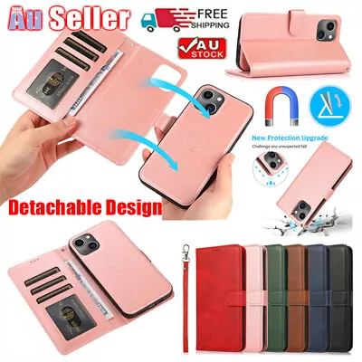 $6.69 • Buy For IPhone 14 13 12 11 Pro Max XS 8 Magnetic Leather Removable Wallet Case Cover