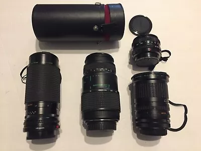 Lot Of 4 CANON Mount Lens Canon 50 Mm Quantaray Tech-10 & Macro Makinon Macro • $50