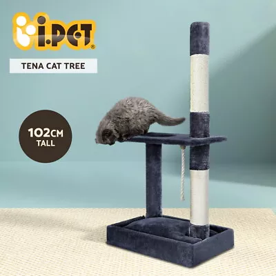 I.Pet Cat Tree Scratching Post Tower Scratcher 102cm Condo House Board Grey • $33.95