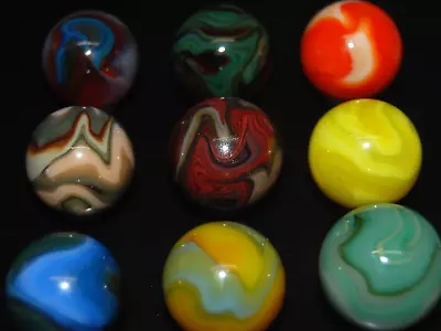 Nine Jabo Classic Marbles Large 15/16   Keepers A-4 • $19.95