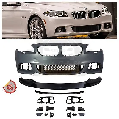 Bmw F10 Mtech Style Front Bumper W/ Lip W/o Fogs For 2014-2017 F10 Sedan W/o Pdc • $870