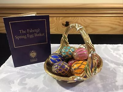 1990 Faberge Spring Egg Basket 9 Eggs Porcelain & COA Franklin Mint • $157.49