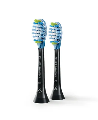 $42.95 • Buy New Philips Sonicare C3 Premium Plaque Defence Black Toothbrush Heads - 2 Pack