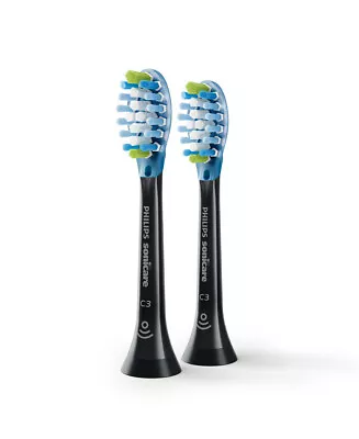 New Philips Sonicare C3 Premium Plaque Defence Black Toothbrush Heads - 2 Pack • $46.95