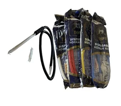 5 X MYA DISPOSABLE WASHABLE HOOKAH SHISHA HOSE (WITH FOAM HANDLE) Mix Colors • $13.49