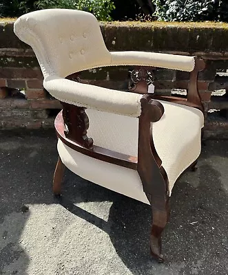 £148 • Buy Late Victorian Mahogany Frame Tub Chair / Armchair