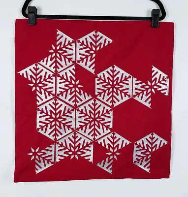 Ikea Pillow Cover Red Snow Flake Throw Pillow Case Snokrokus Christmas Glitter • £17.51