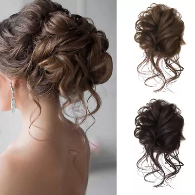 Messy Hair Bun Hairpiece Tousled Updo For Women Girls Hair Ponytail Scrunchies • £2.81