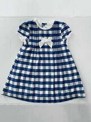 Mayoral Baby Dress Blue White Gingham 18M Easter • $14.99