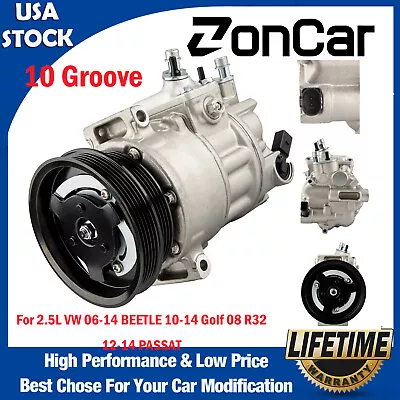 A/C Air Compressor AC For VW 06-14 BEETLE 10-14 Golf 08 R32 2.5L DOUBLE PULLEY • $106.99