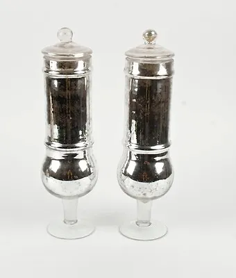 Mercury Glass Apothecary Jars Near Pair 2 • $250