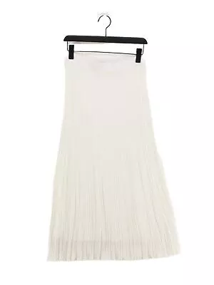 Zara Women's Midi Skirt M White Acrylic With Polyamide Midi A-Line • £8.50