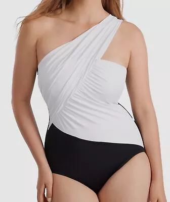 $170 Magicsuit Women's White Colorblock Goddess One Piece Swimsuit Size 16 • $54.78