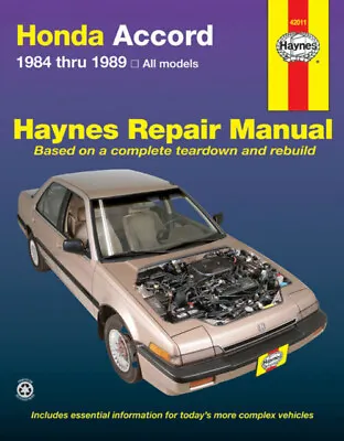 Haynes Repair Manual 42011 Honda Accord 1984-1989 All Models Service Workshop • $11.50