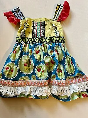 Matilda Jane 2T Cotton Smock Dress Strawberry Motif • $25